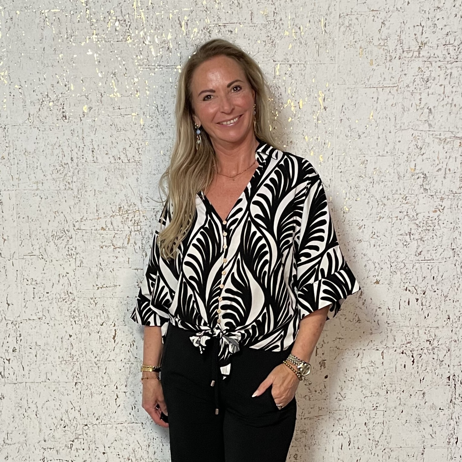 Blouse Knot Summer Vibes HS25.14209 Print EsQualo