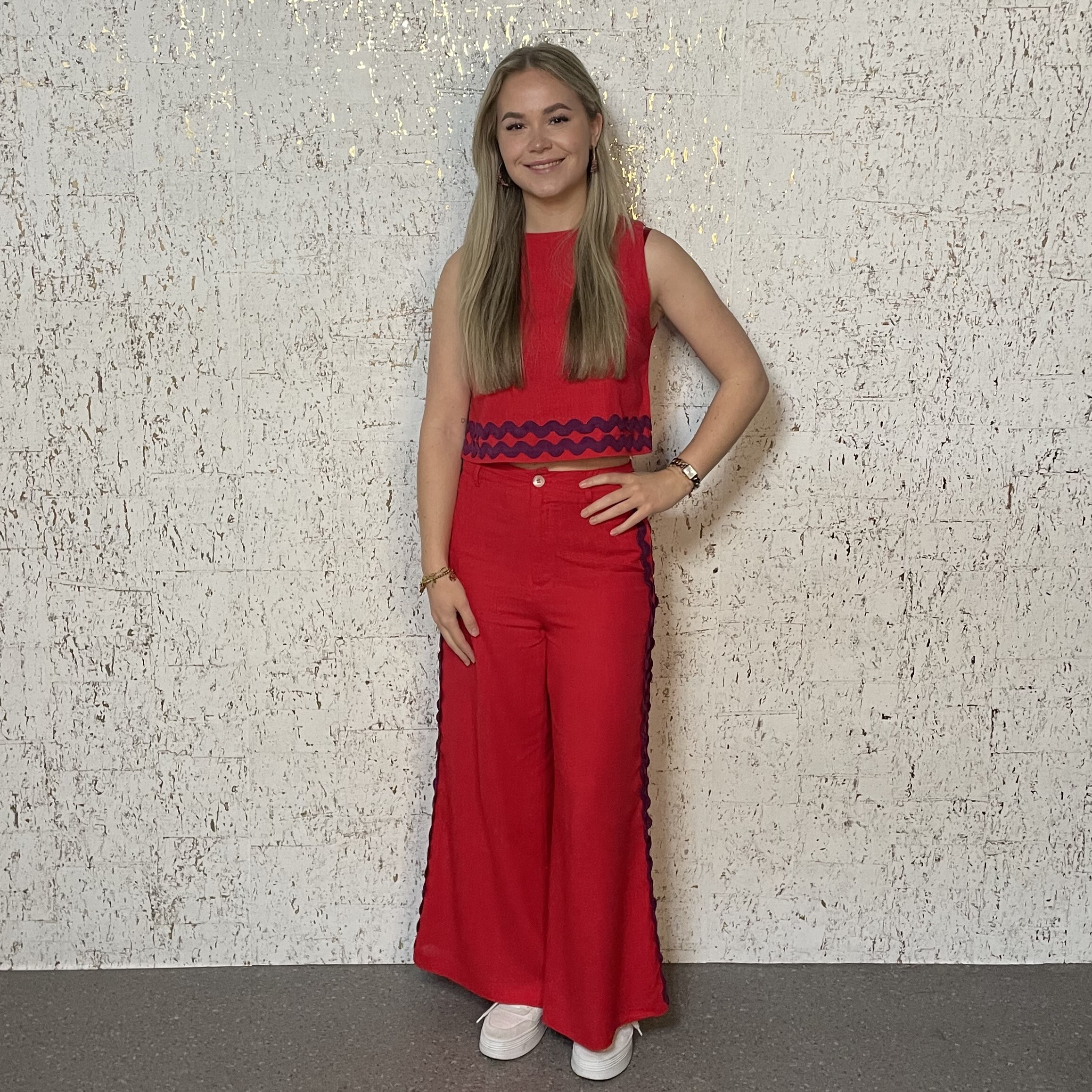 Set Paarse Bies Rood