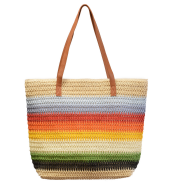 Strandtas Riet Multicolor Blauw