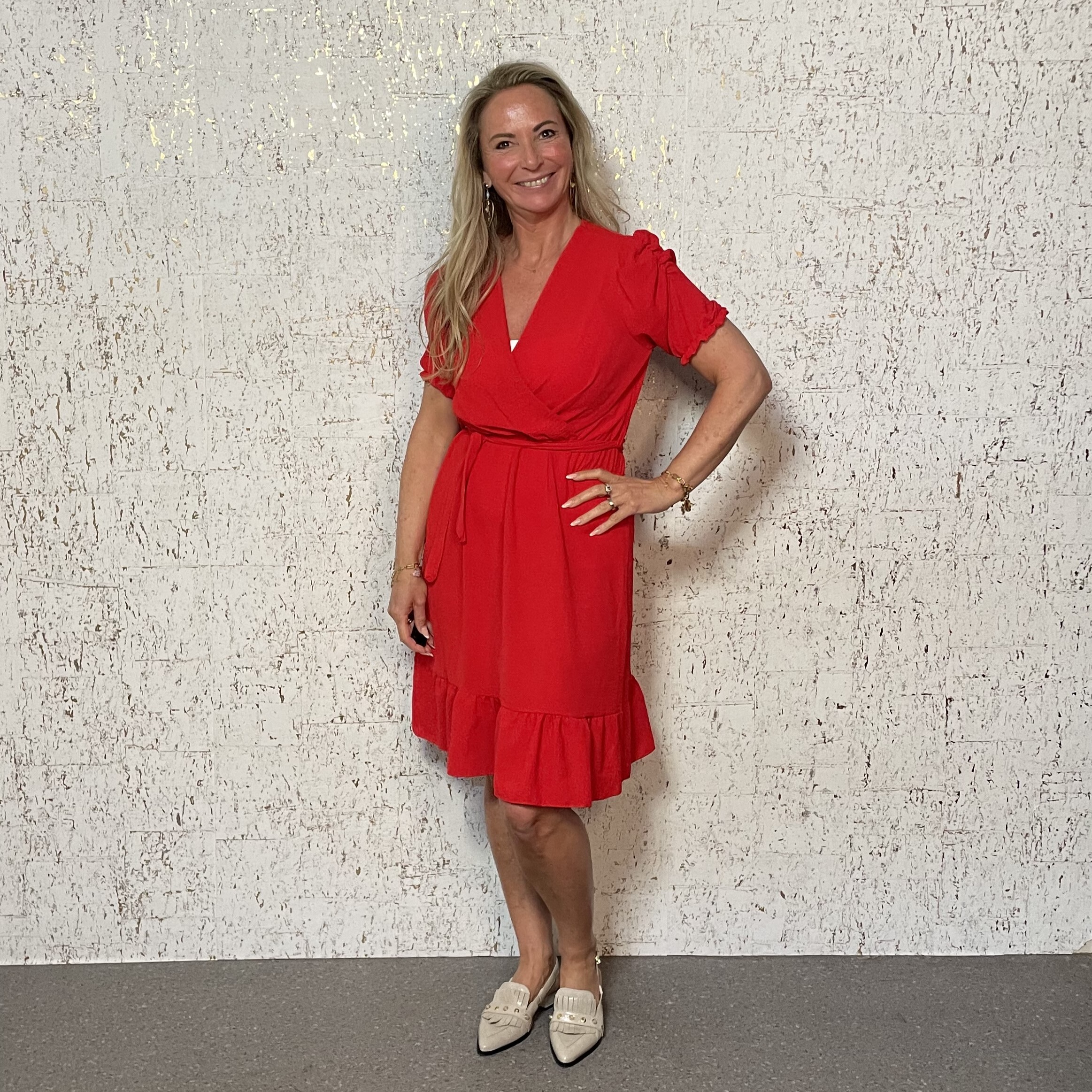 Jurk Ruches Rood
