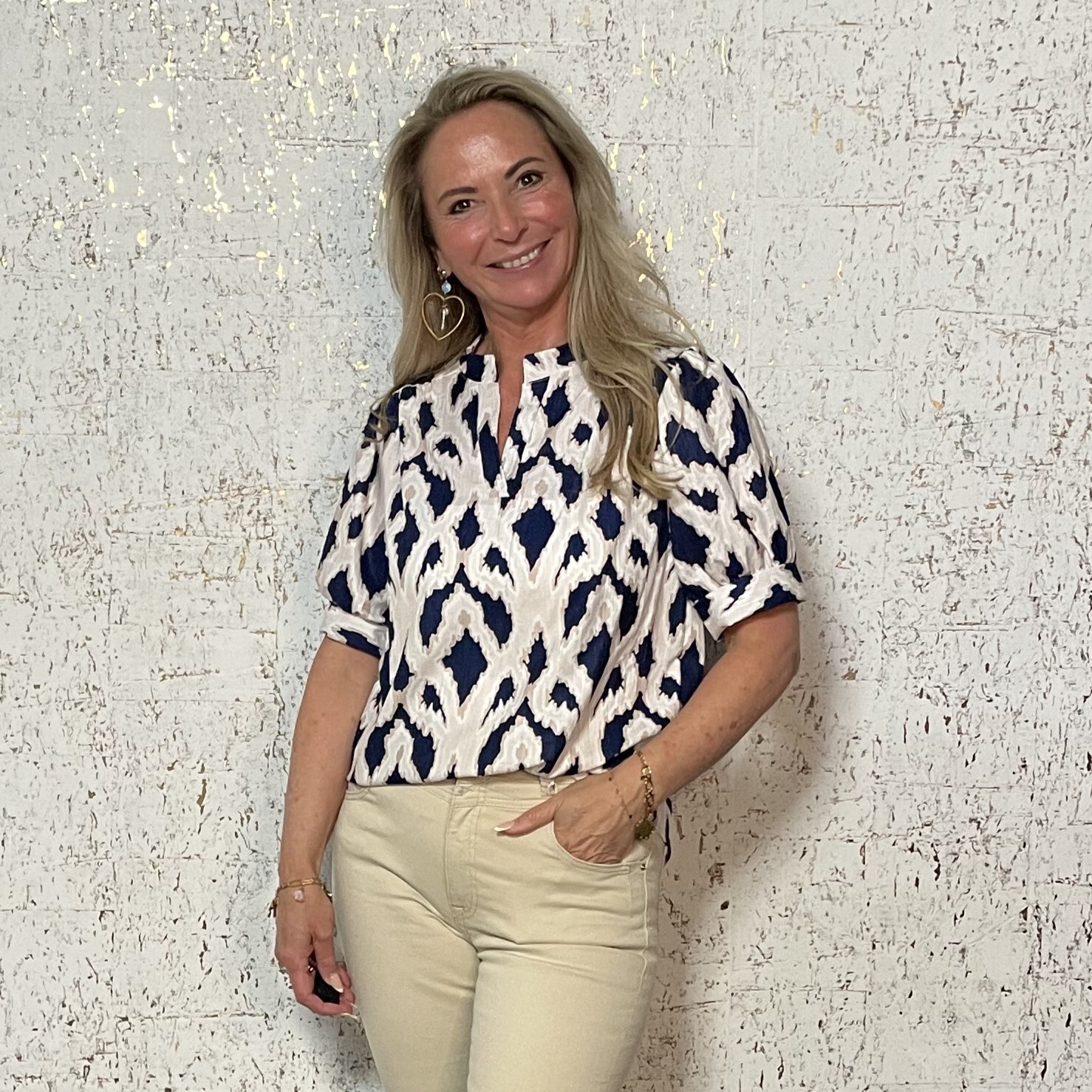 Top Print Blauw