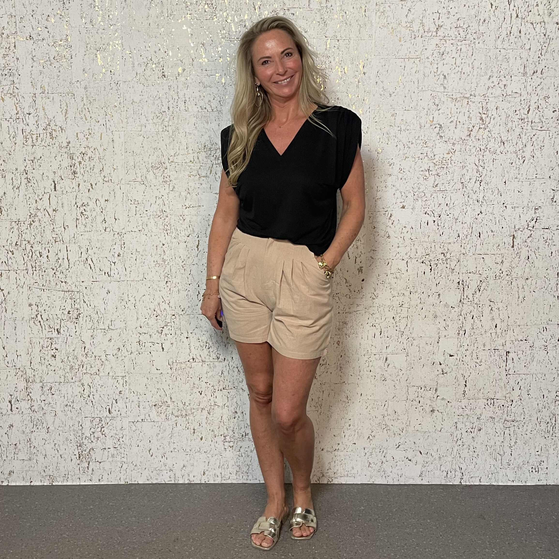 Short Linnenlook Beige