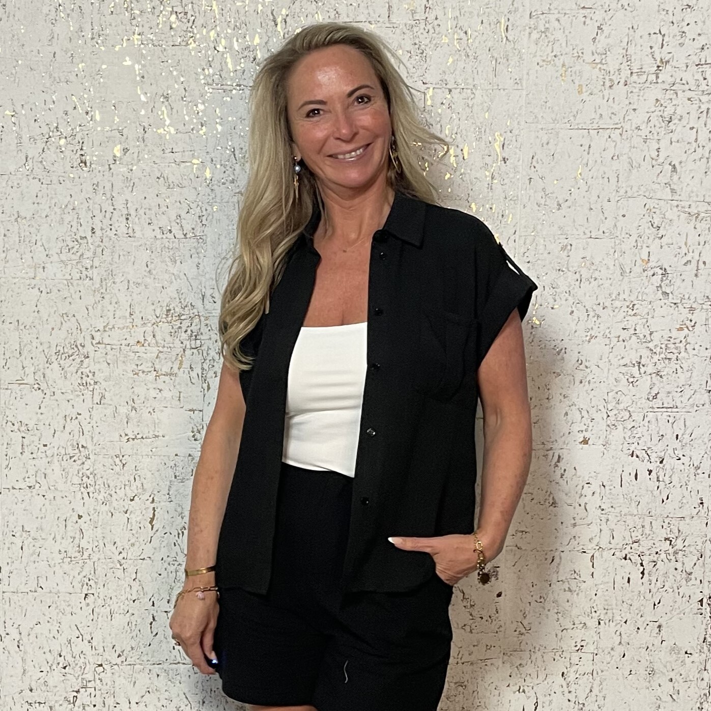 Blouse Linnenlook Zwart