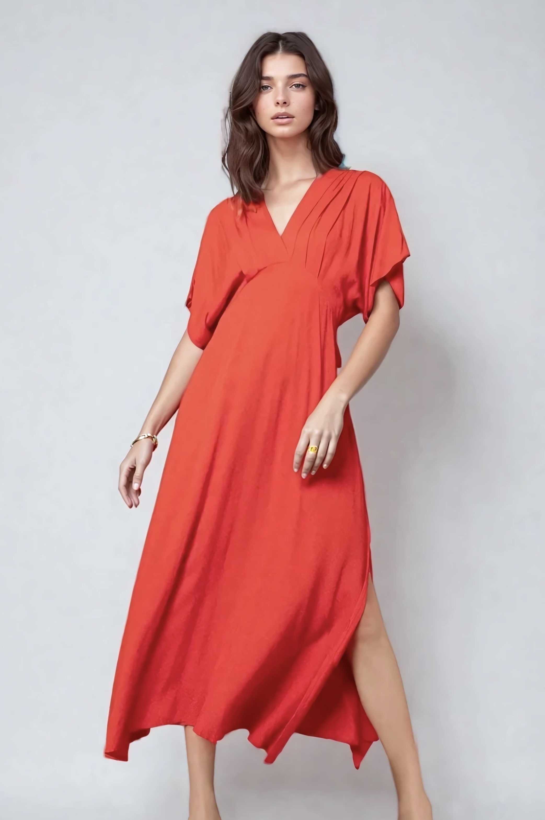 Jurk V-Hals Rood