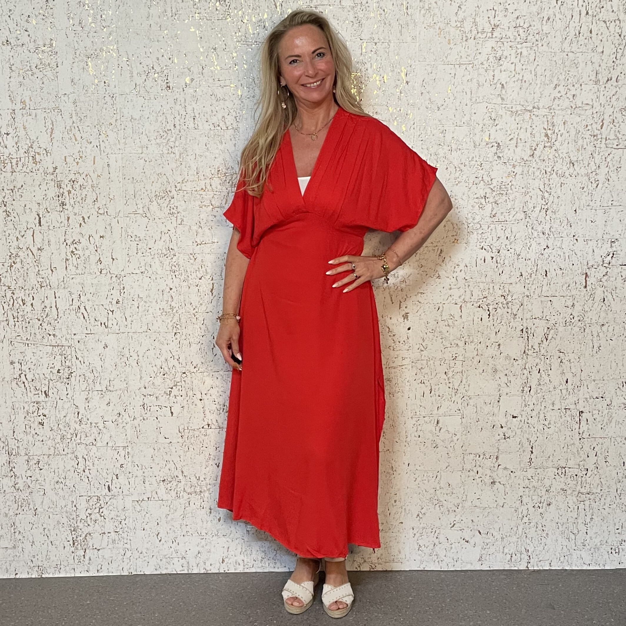 Jurk V-Hals Rood