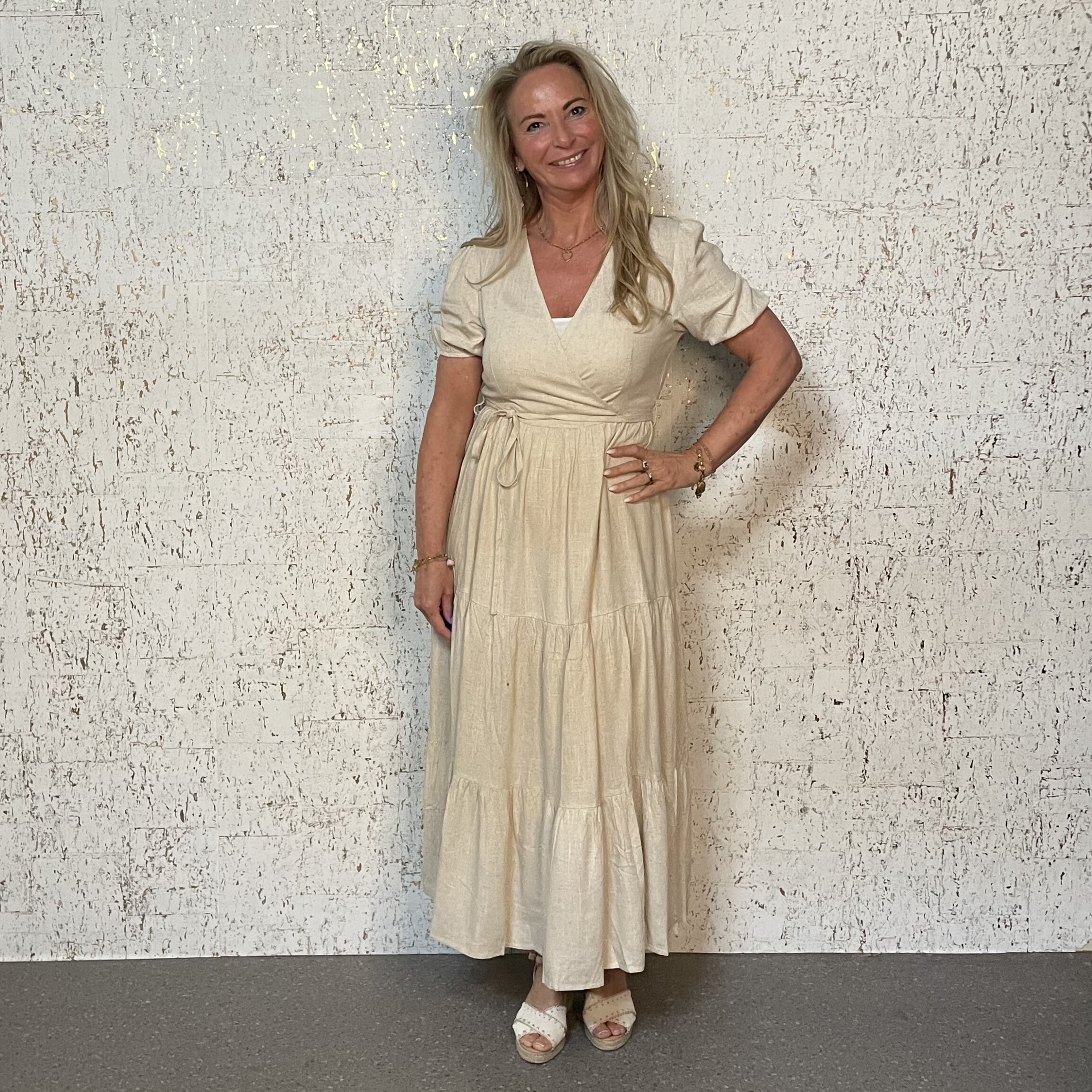 Jurk Overslag Beige