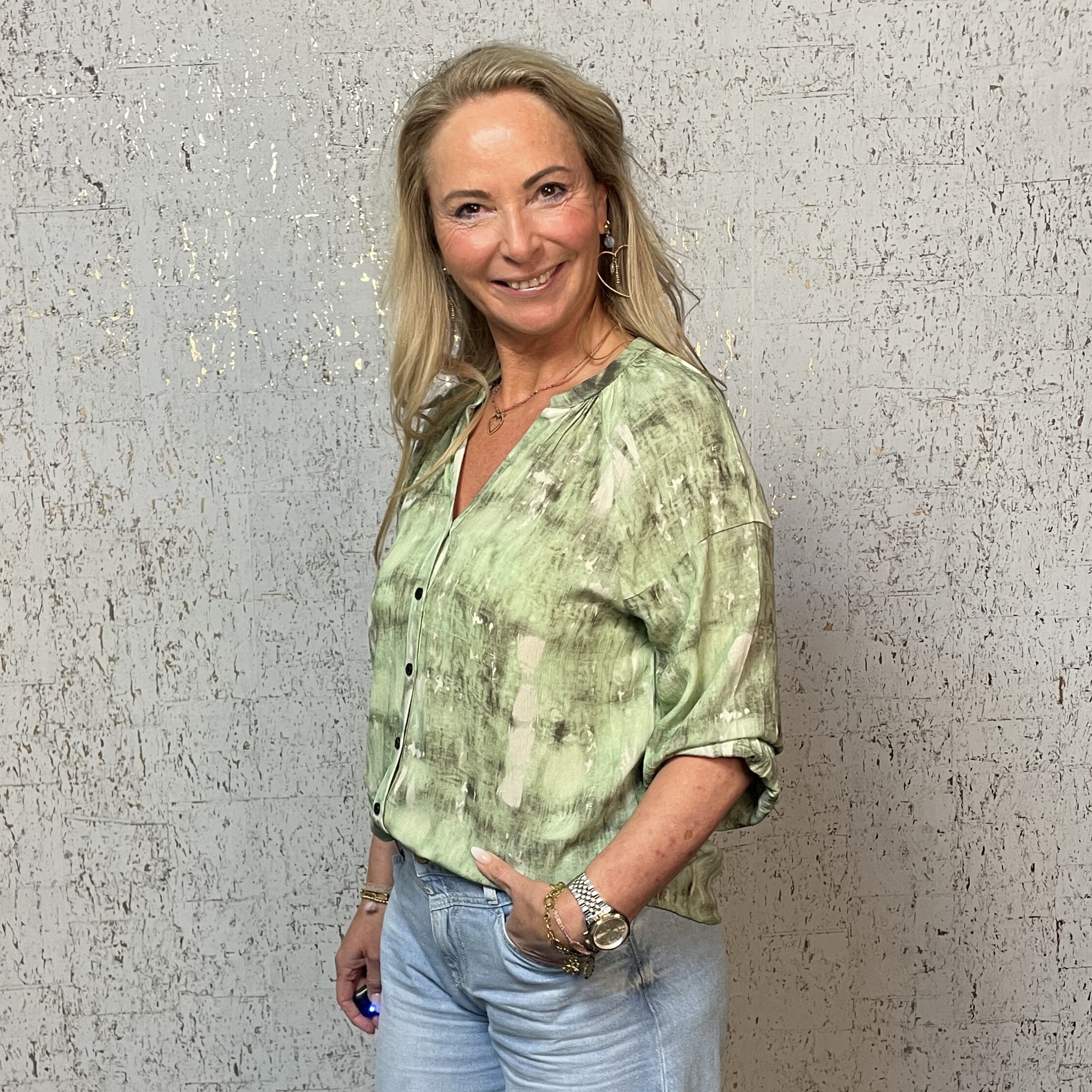 Blouse Mango Paint Aquatic Maicazz
