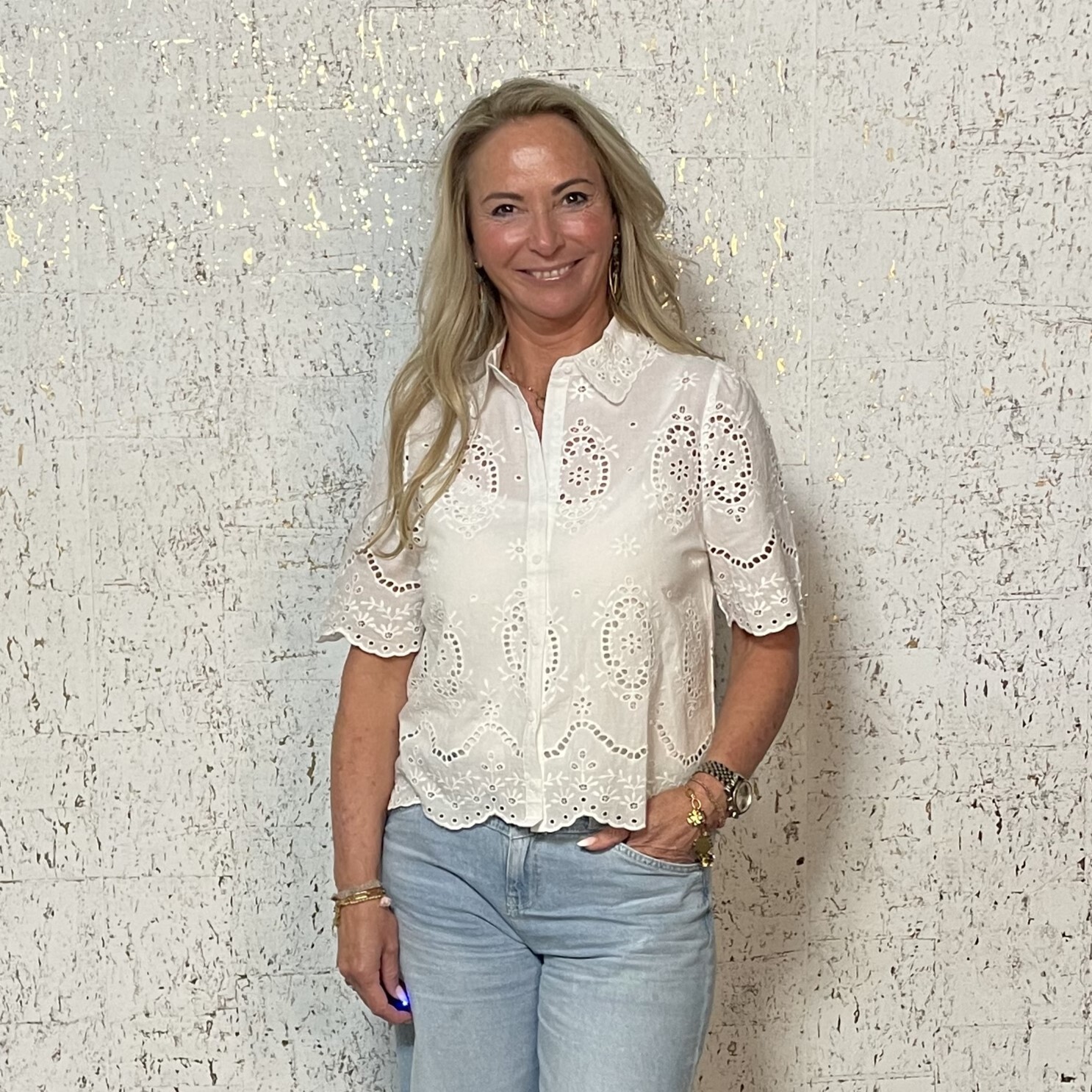 Blouse Broderie Wit