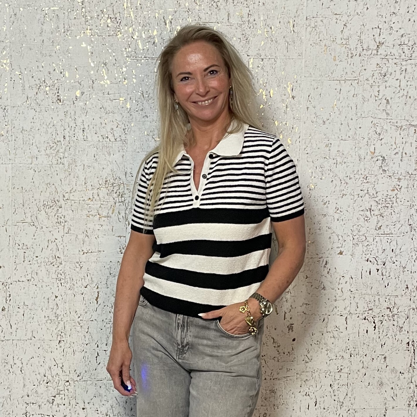 Poloshirt Gestreept Zwart Wit