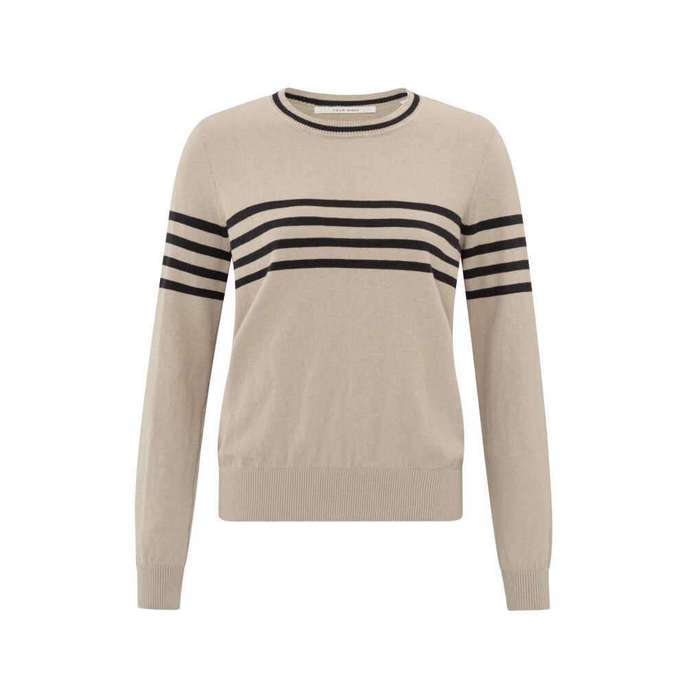 Fijngebreide Trui 01-000449-503 Humus Beige Dessin