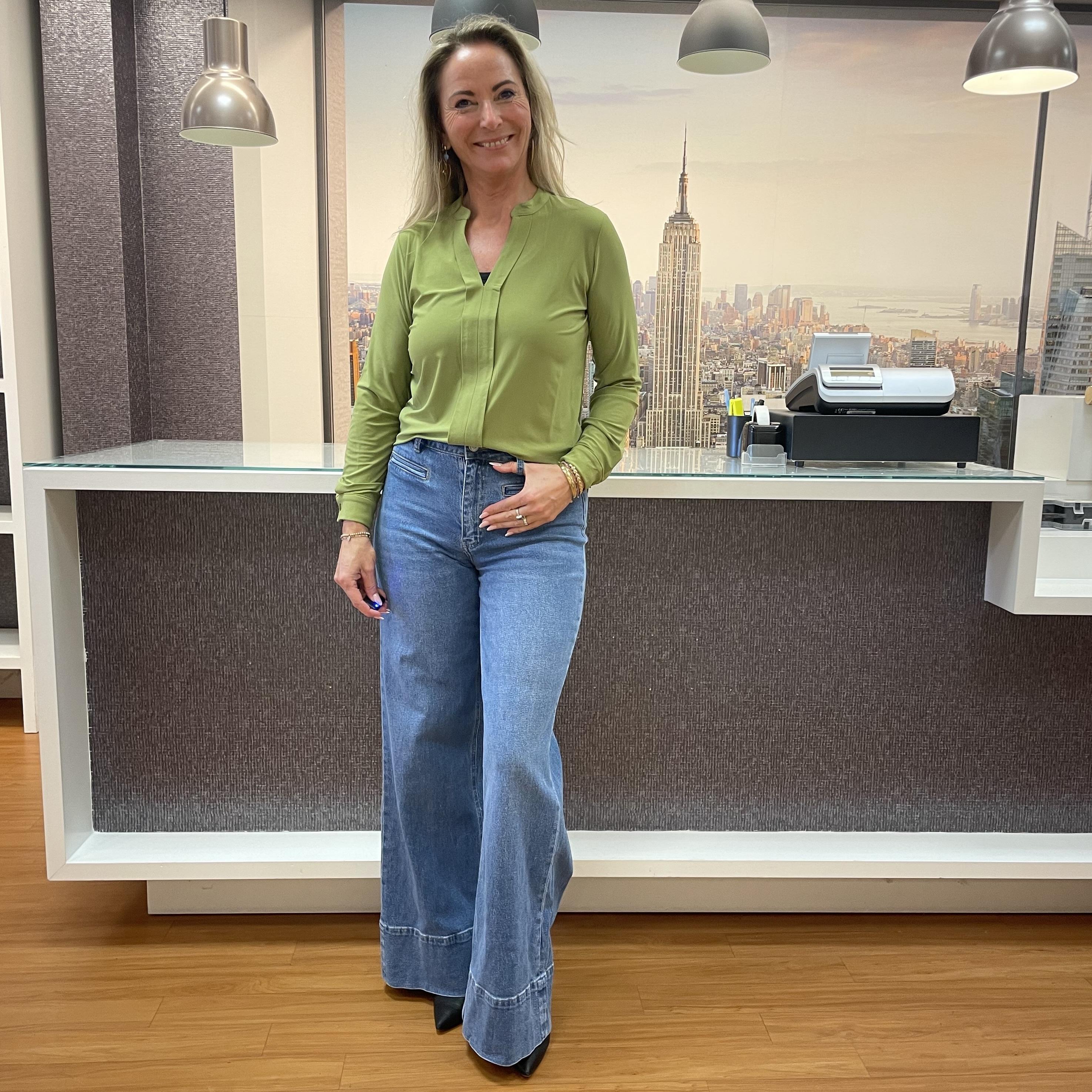 Jeans Wide Leg Blauw