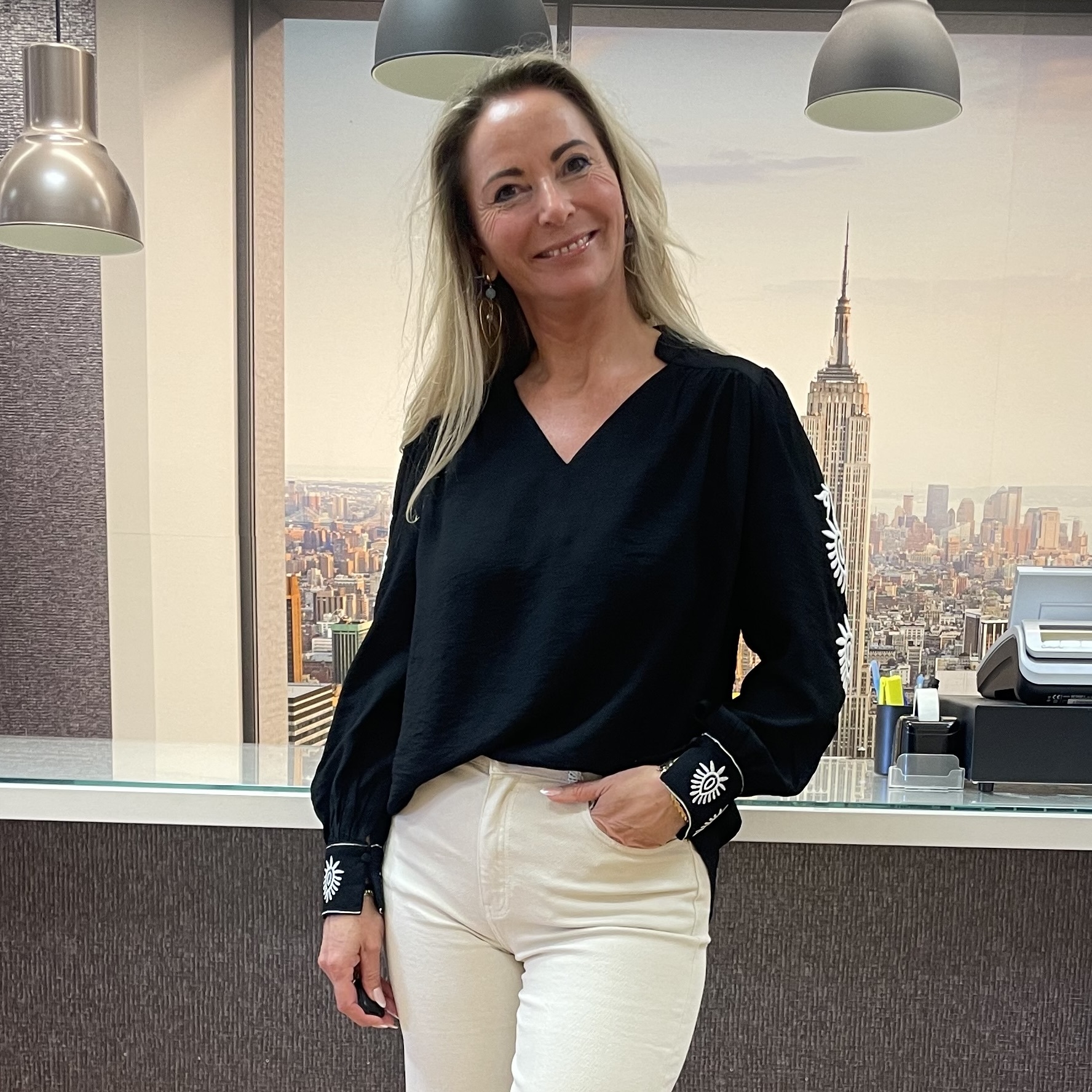 Blouse Borduursels Zwart