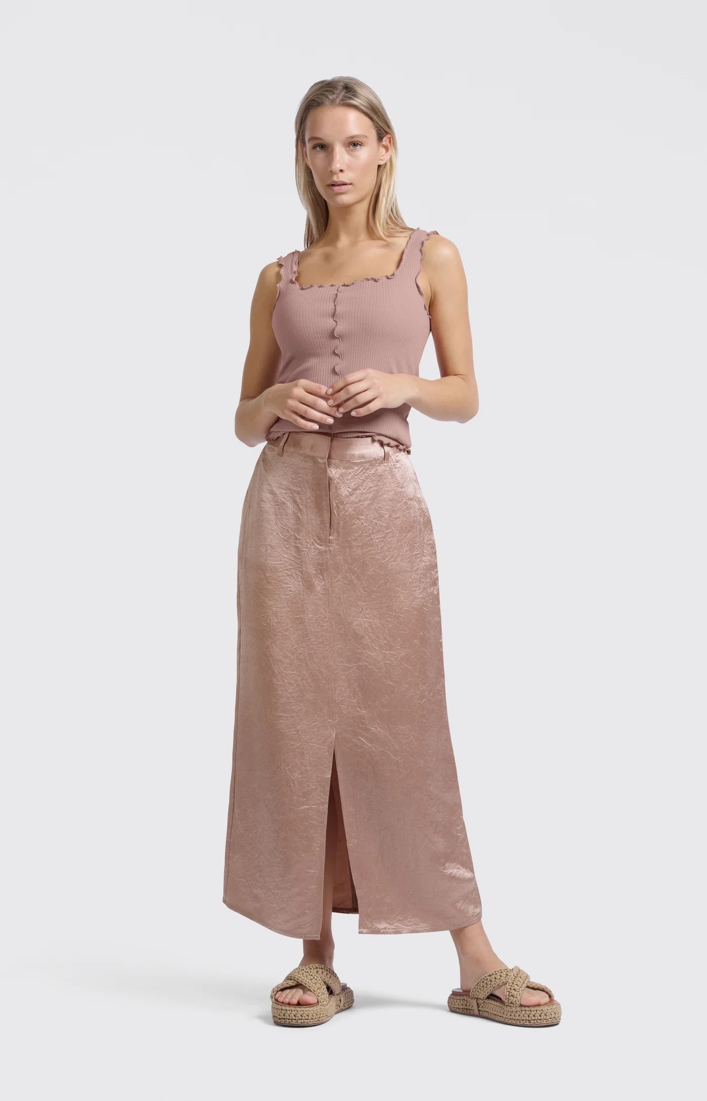 Midi-rok 01-401073-505 Soft Mauve Pink Yaya