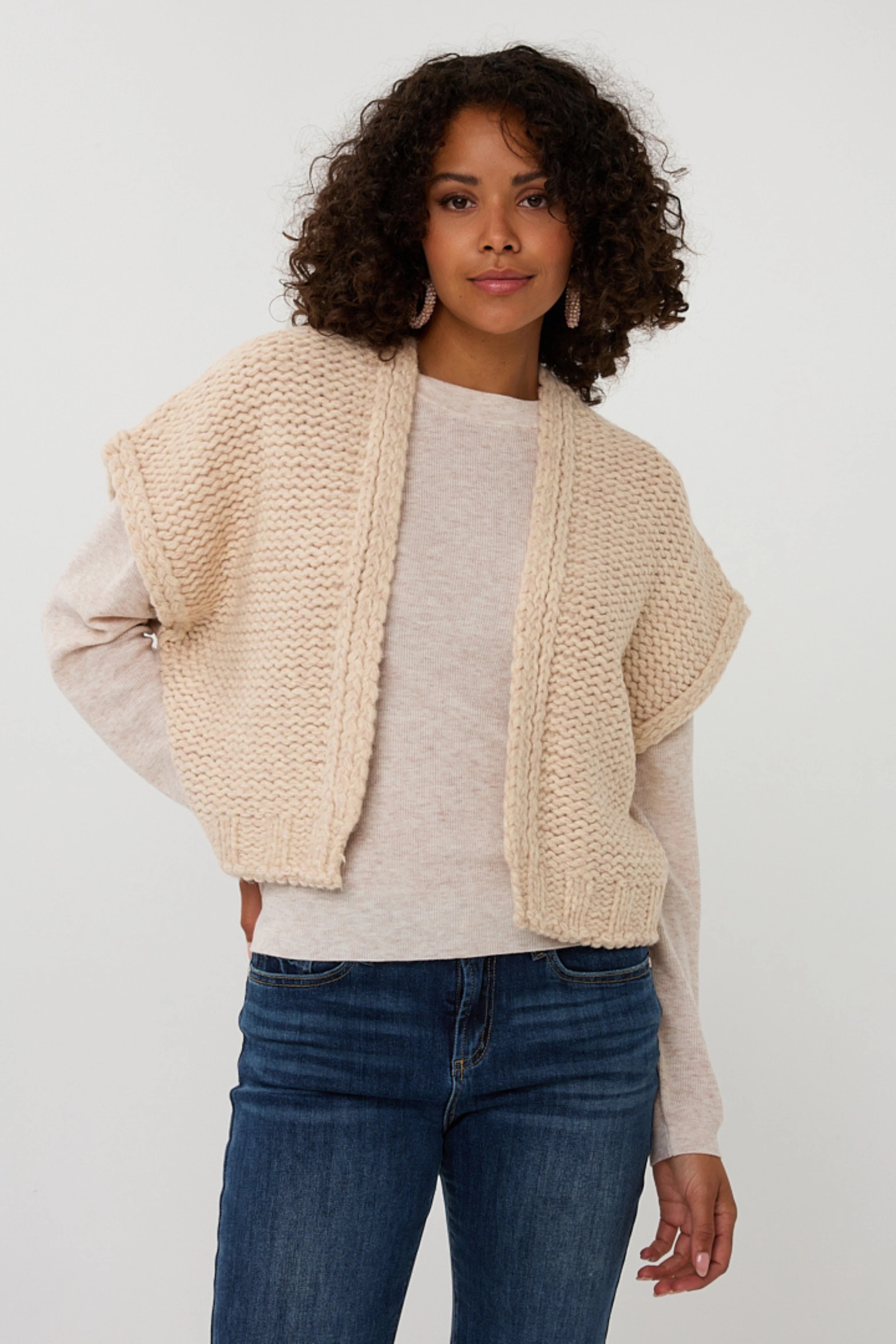 Cardigan Gilet SP25.07500 Sand Melange Esqualo