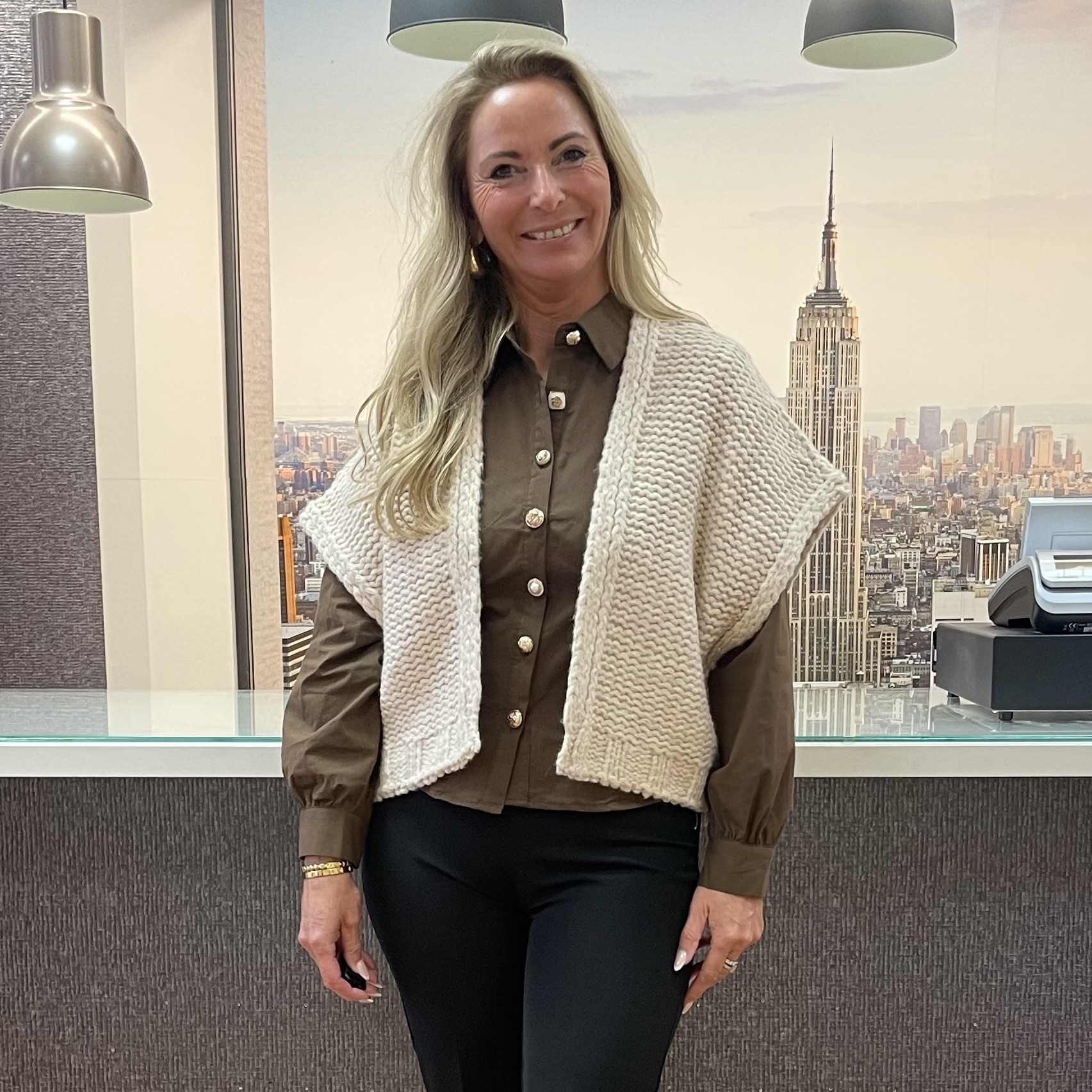 Cardigan Gilet SP25.07500 Sand Melange Esqualo