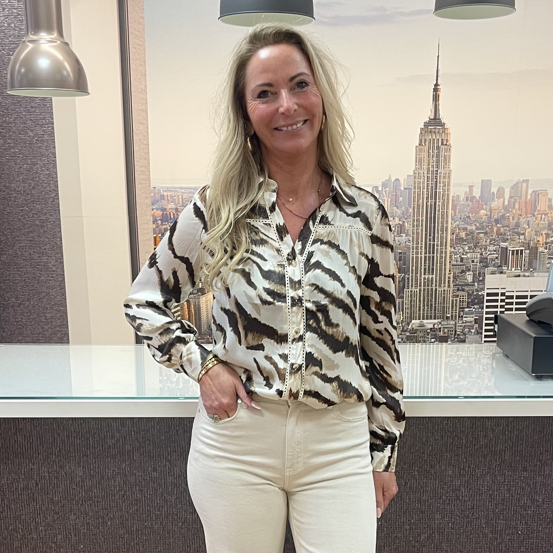 Blouse Met Print Camel