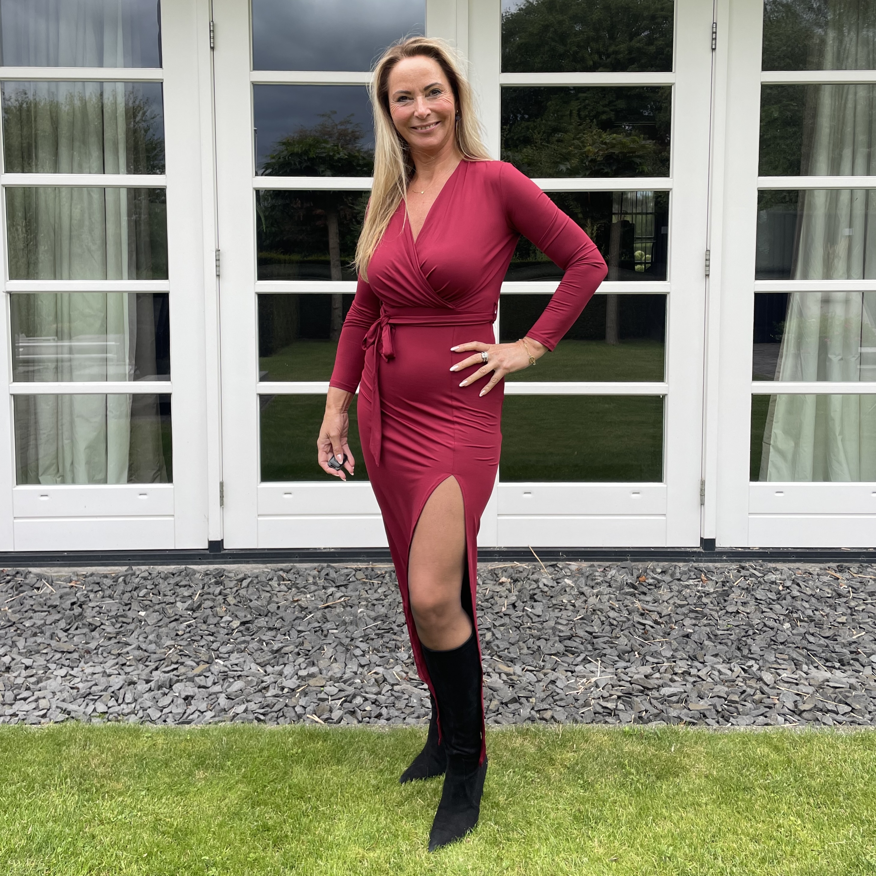 Jurk Bordeaux Maxi Split