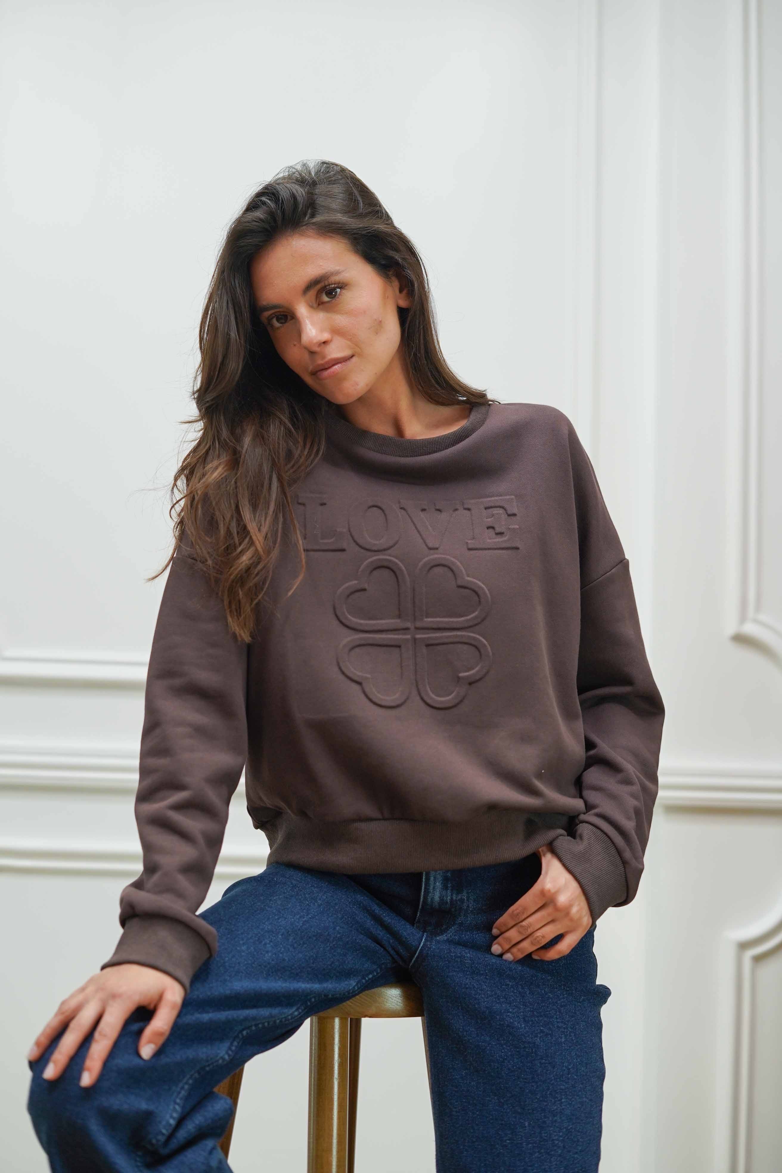 Sweater SW0029 Love Marron