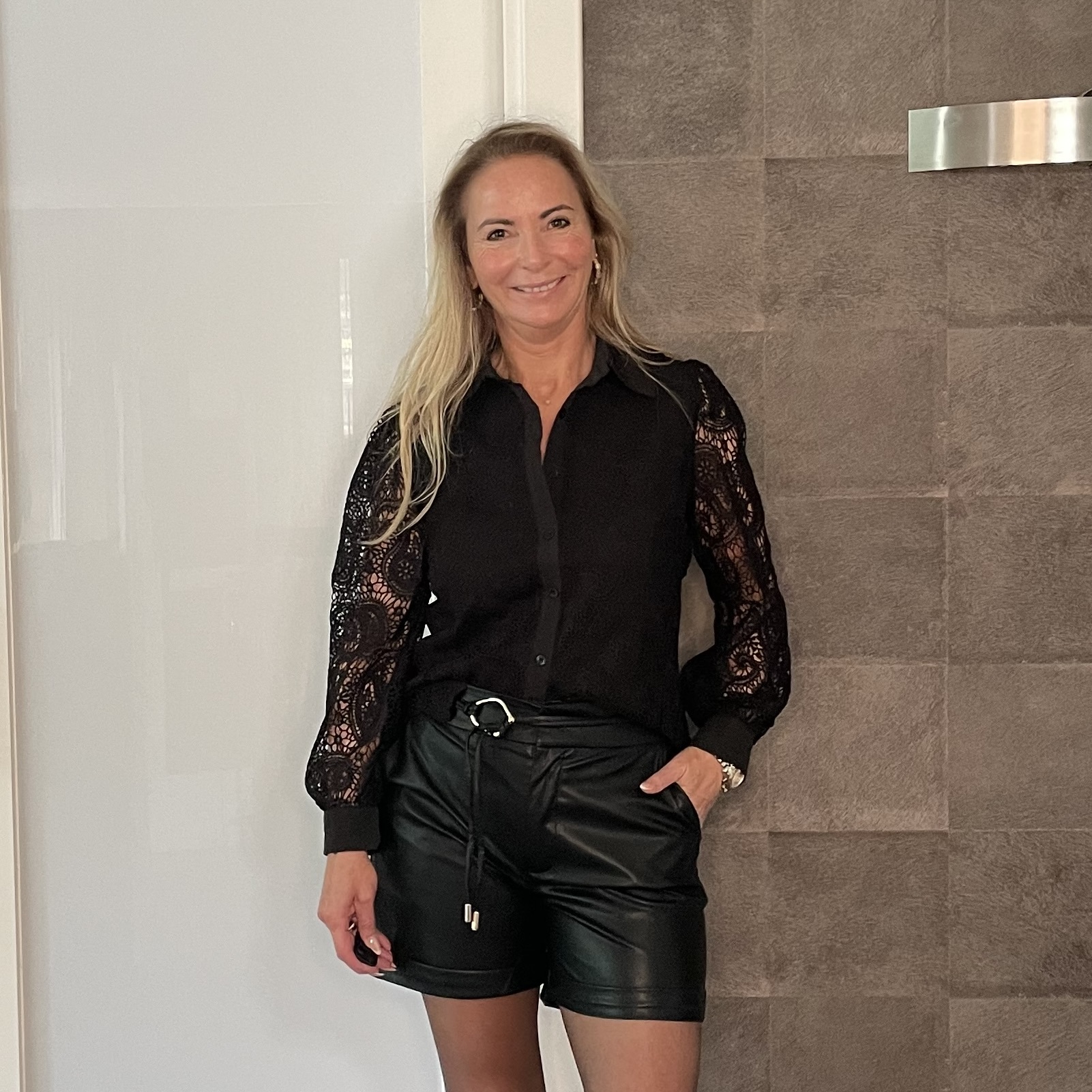 Blouse FMC-170FF Kant Zwart