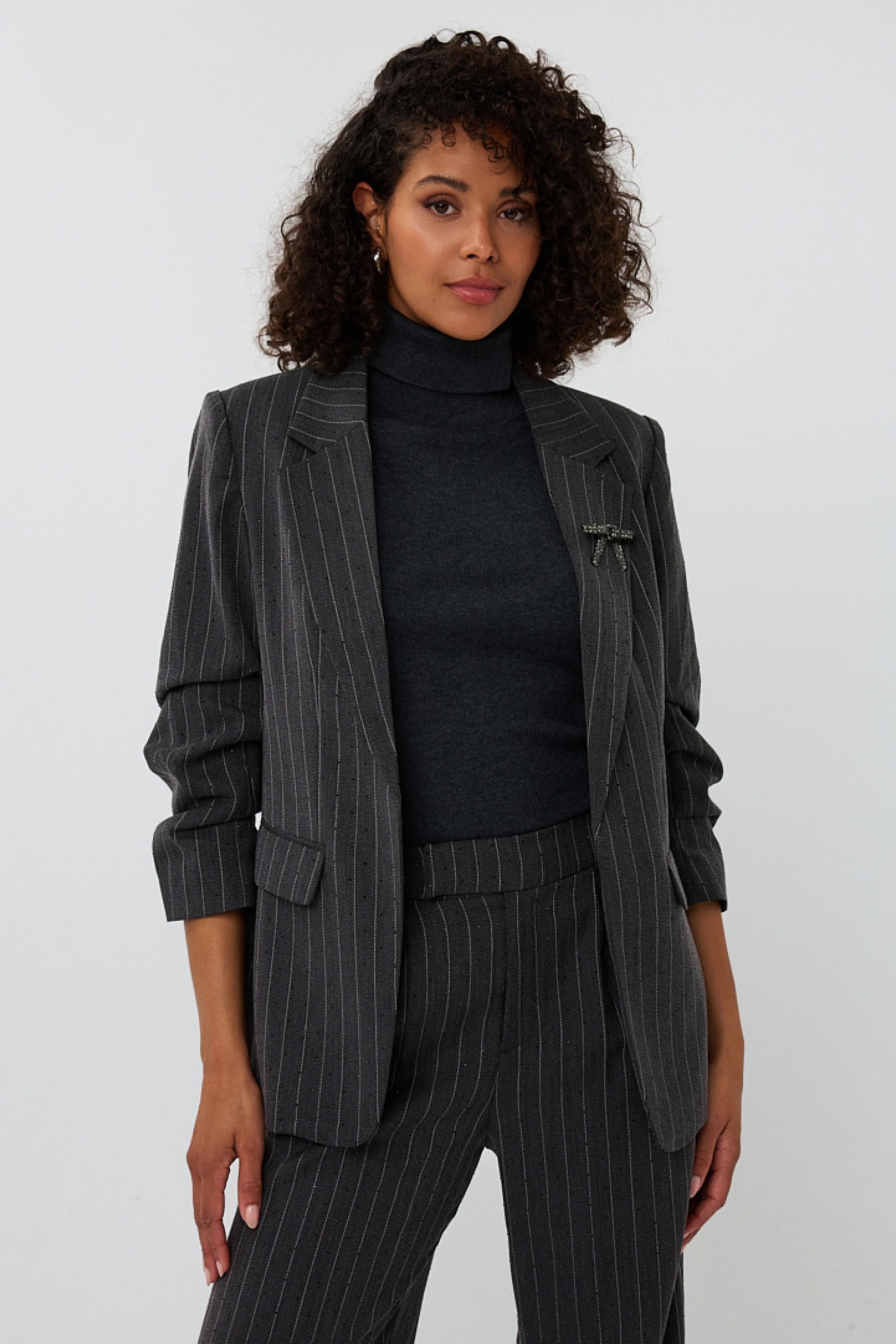 Blazer Stripe Studs F25.10516 Dark Grey Melange Esqualo