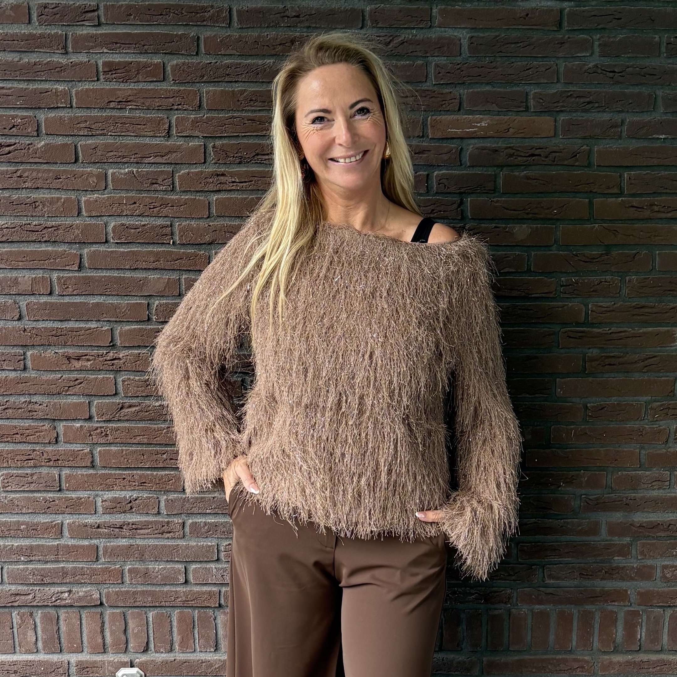 Trui Fluffy 3837 Bruin